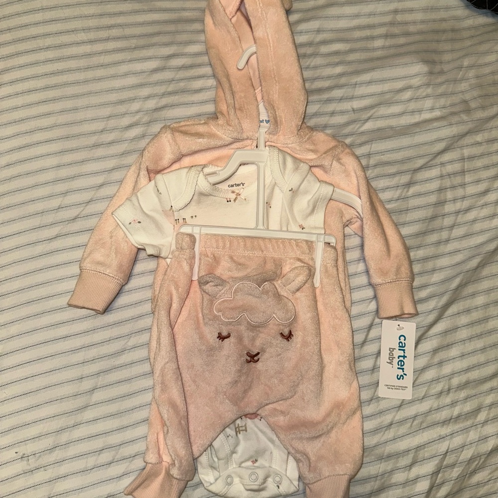 Carter's Pink Baby Outfit with Hood brand new with tags